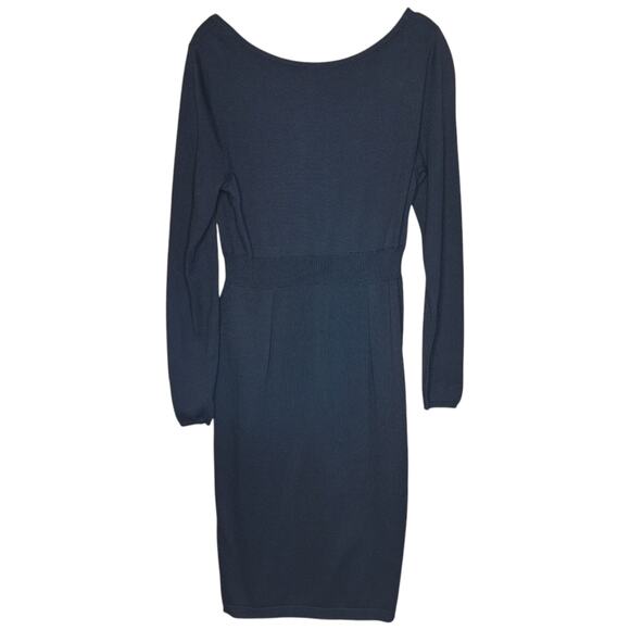 Peruvian Connection Modal Pima cotton blend knit sweater dress black Pleated s - Picture 3 of 7